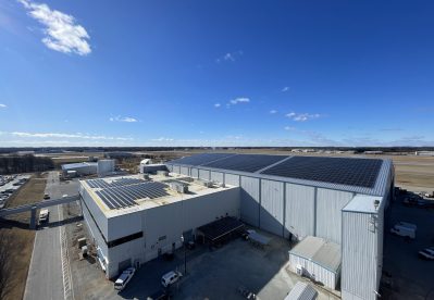 Commercial Rooftop Solar Array.