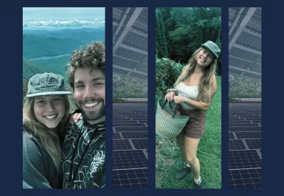 collage of images of Hyla Zouzias and solra panels